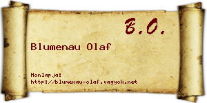 Blumenau Olaf névjegykártya
